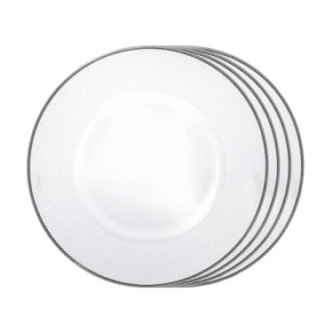 Imagem de CJ 4 SOUSPLAT DE CRISTAL THIN EDGE PRATA 32,5x2cm