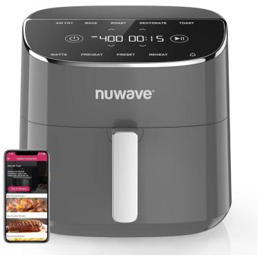 Imagem de Fritadeira Elétrica sem Óleo Nuwave Brio Plus 8 Litros, Livre de Substâncias Tóxicas, 7 Funções de Cozimento Automático