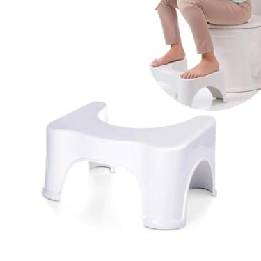 Imagem de Banquinho de Apoio Auxiliar de Cócoras Ergonômico para Vaso Sanitário com Pés Antiderrapante Canto do Lar