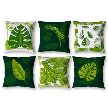 Imagem de Kit 6 almofadas Cheias 40cm x 40cm Decorativas Estampadas Digital Colo