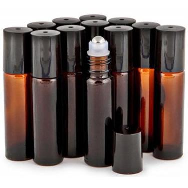 Imagem de 12 Uni Frasco Roll On Ambar 10 Ml Vidro Grosso. - Puro E Essencial