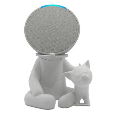 Imagem de Suporte Alexa Echo Pop - Robert Gatinho Amazon - 3D Think BR, Branco