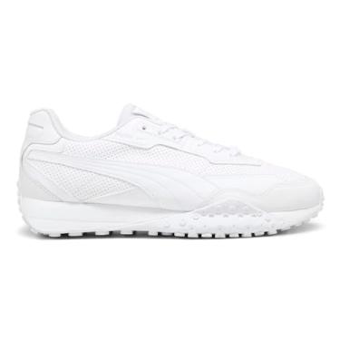 Imagem de Puma Tênis masculino Blktop Rider de couro com cadarço casual - branco - tamanho 12 M