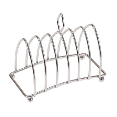 Imagem de Ｂｅｓｇａ Suporte para torradeira, suporte para pão doméstico com pés esféricos e alça de transporte, acessórios para fritadeira a ar, fenda para 6 fatias, aço