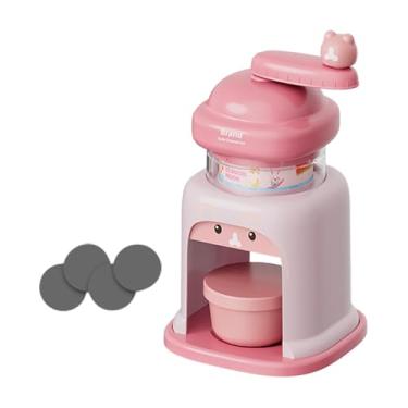 Imagem de Generic de gelo manual, máquina de raspar gelo leve e prática para festas em casa, bares e restaurantes, Rosa com 1 Tigela