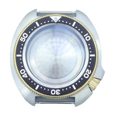 Imagem de FEIYASHI Caixa de relógio dourada PVD de aço inoxidável de luxo de 44 mm, moldura de alumínio, vidro de safira para peças de movimento NH35 NH34/36, NH35 NH34/36/38 Movimento + Anel Capítulo Preto