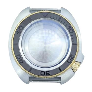 Imagem de FEIYASHI Caixa de relógio dourada PVD de aço inoxidável de luxo de 44 mm, moldura de alumínio, vidro de safira para peças de movimento NH35 NH34/36, NH35 NH34/36/38 Movimento + anel capítulo preto