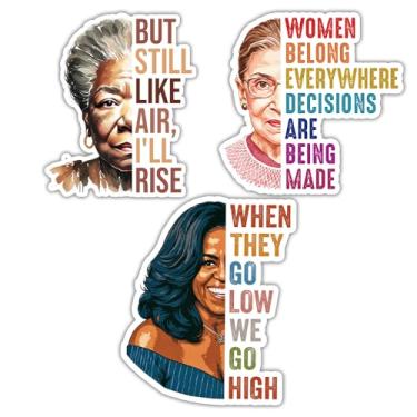 Imagem de BAVAHA Adesivos femininos citação RBG citações em massa Frida Kahlo Maya Angelou adesivos femininos do mês da história presentes feministas decoração direitos das mulheres decalque de presente para