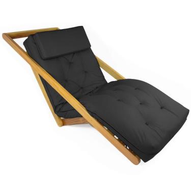 Imagem de Poltrona New York Reclinável Sala De Estar Sarja Preto