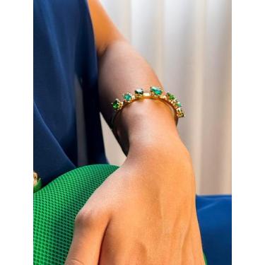 Imagem de Bracelete de Zircônia Luciana Esmeralda - Mania de Mulher - Fabricação