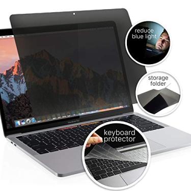 Imagem de Homy Protetor de tela compatível para MacBook Pro 13 polegadas 2016/2017/2018, presente: Capa de teclado TPU ultrafina para New A1706, 1989 Touch Bar, A1708., Premium Privacy Protection