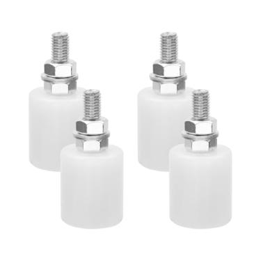 Imagem de Semetall Rolos de guia de portão deslizante de 4 cm x 4,8 cm (LxA), rolo de guia de rolamento de nylon, rolos de portão de roda de suporte de portão deslizante para polia, porta elétrica, branco