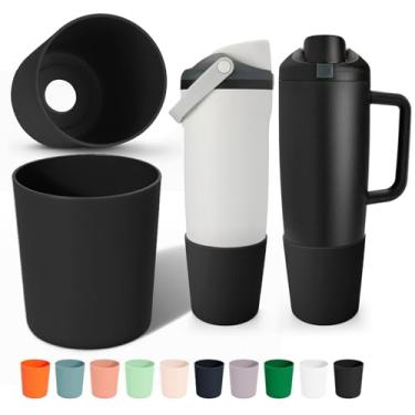 Imagem de Mity rain 2 peças de bota superior compatíveis com Owala 850.5 g e 1,134.0 g FreeSip Sway Bottles & Tumbler - acessórios de garrafa de água para botas altas, proteção, evita arranhões (preto)