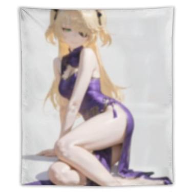 Imagem de LIEGBMEU Tapeçaria sexy de anime menina 127 x 152 cm arte de colcha de parede decoração de tapeçaria caprichosa AF112