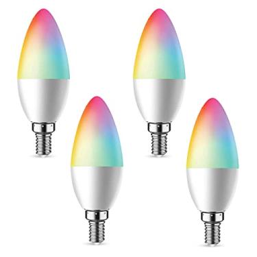 Imagem de DoHome Lâmpadas LED E12 Smart Candelabro - Wi-Fi regulável (5W, equivalente a 40 W, 450 LM) - Compatível com Apple HomeKit, Alexa, Google Home e SmartThings