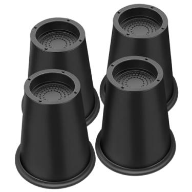 Imagem de ANNKUT Elevadores de cama resistentes de 15 cm, elevadores de móveis redondos para cama, mesa, sofá, sofá, sofá, elevadores de cama, suporte de até 2,721 kg (novo pacote com 4 preto)