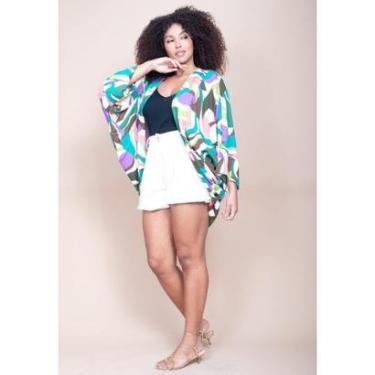 Imagem de Kimono Viscose Manga Ampla Estampa Encanto Botânico - P-Veste do 38 ao 40-Feminino