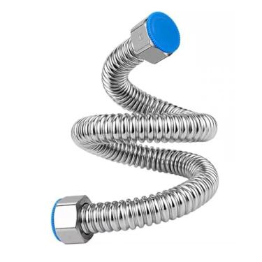 Imagem de Mangueira De Metal 304 SUS 1/2'' 3/4'', Tubo Corrugado De 10-100 Cm Para Aquário E Torneira, Conector Flexível Para Água Fria E Quente (1 Peça) | À Prova De Ferrugem E Extensível(3/4 Inch,60cm)