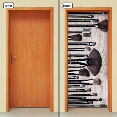 Imagem de Adesivo Decorativo de Porta - Pincéis de Maquiagem - 1559cnpt - Allodi