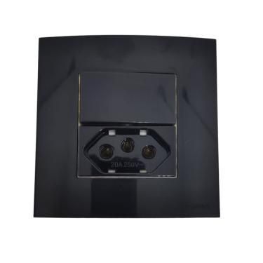 Imagem de Tomada Dupla Para Móveis Margirius 20a + Interruptor Preta