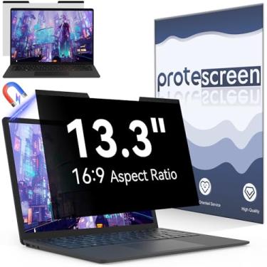 Imagem de Tela magnética de privacidade de laptop de 13,3 polegadas para monitor de computador 16:9, protetor de filtro de luz azul antirreflexo removível, escudo de privacidade de 13 polegadas compatível com