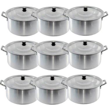 Imagem de Conjunto Caçarola Hotel Panela Industrial Alumínio 9 Peças - GLOBAL AL