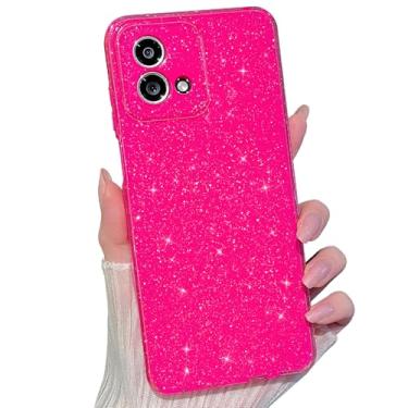 Imagem de MINSCOSE Capa para Moto G Stylus 2023, linda super vibrante neon brilhante brilhante capa fina à prova de choque para câmera para mulheres e meninas para Motorola Moto G Stylus 2023-rosa choque