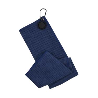 Imagem de UGPLM Toalha de golfe de microfibra portátil grande, acessórios de golfe de microfibra de remoção rápida, pano de limpeza confortável, toalha de limpeza de, Azul Escuro