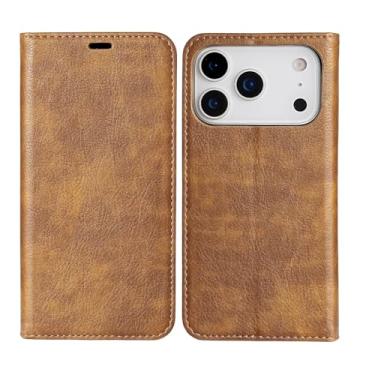 Imagem de LTLMYDAM Capa flip para iPhone 17 Pro Max/17 Pro/17 Air/17, carteira de couro executivo, fecho magnético, capa de telefone com proteção contra quedas macia, capa interna, laranja, 17