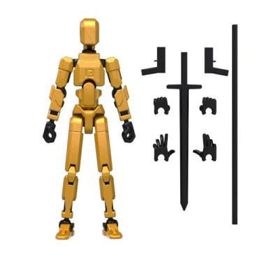 Imagem de MerryXD T13 3D Action Figure,Assembly Completed Dummy Nova Titan Lucky 13 Action Figure 3D Printed Multi-Jointed Movable Toy Golden