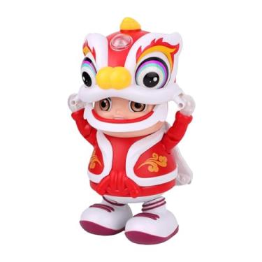Imagem de YIJU dançante elétrico e boneco de brinquedo em miniatura, ornamento fofo, boneco pequeno de ano novo chinês para decoração de armário
