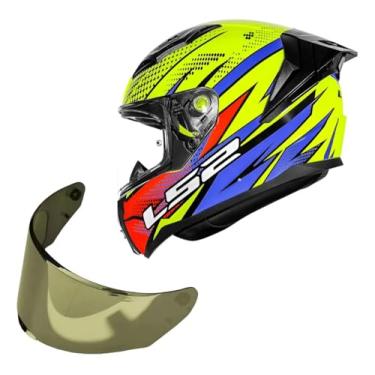 Imagem de Kit Capacete Moto Ls2 FF810 Vigo Flight Amarelo +Viseira Dourado (56)