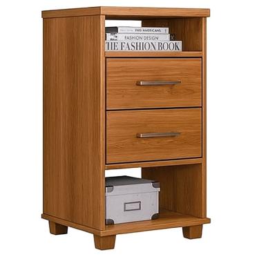 Imagem de Mesa de Cabeceira Valente com 2 Gavetas Rud Rack Cor Cedro