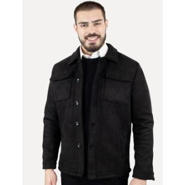 Imagem de Casaco Dixen Masculino Casual Suede Pockets Preto-Masculino