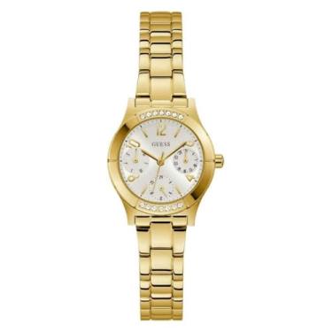 Imagem de Relógio GUESS dourado pedrinha analógico feminino GW0413L2
