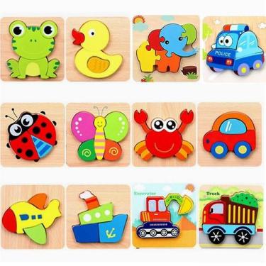 Imagem de Materiais Crianças Jigsaw Board Brinquedos de madeira educativos para 