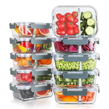 Imagem de Conjunto 10 Potes de Vidro Life – Recipientes Herméticos para Marmitas, Preparar e Guardar Refeições, Compatível com Forno e Freezer