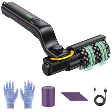 Imagem de Escova rotativa elétrica para churrasco – Cabeça de escova rotativa de aço inoxidável 304, cerdas anti-queda, controle de energia recarregável de 3 velocidades, até 90 minutos de funcionamento