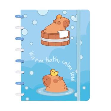 Imagem de Caderno de Discos Iscool Inteligente Flex P Capivibes Spa Azul