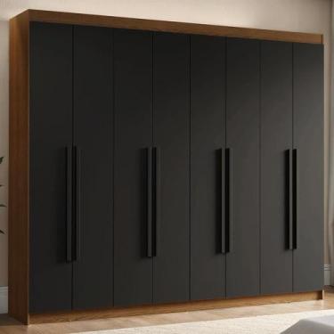 Imagem de Guarda-Roupa Casal 8 Portas Batentes Venus Madesa R, Rustic/Preto/Pret
