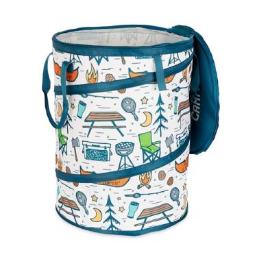 Imagem de Camco 42997 Life is Better at The Campsite recipiente pop-up, 61 x 45 cm – comporta sacos de lixo tamanho de cozinha de 103 litros – Possui um design de acampamento