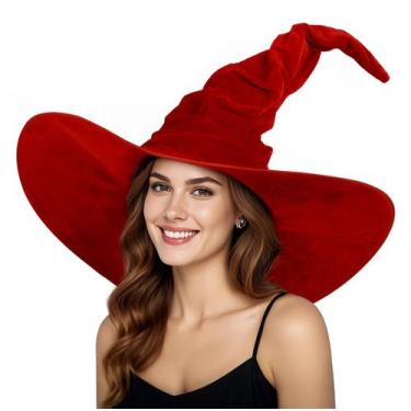 Imagem de Chapéu de bruxa HOMELEX de Halloween para adultos negros femininos, gr