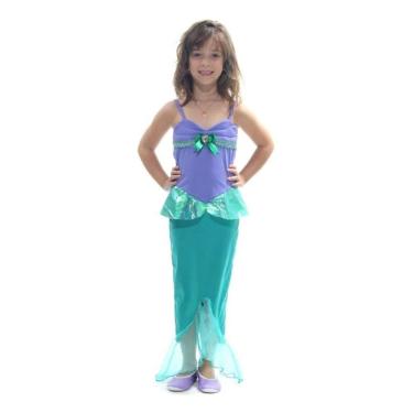Imagem de Fantasia Sereia Princesa Infantil Vestido Longo Festa Peixe