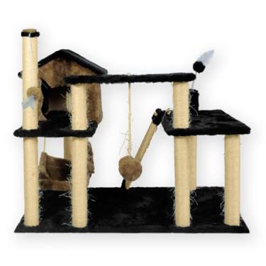 Imagem de Arranhador Playground Casa Gatos Grande Modular Gatil Marrom - Claro