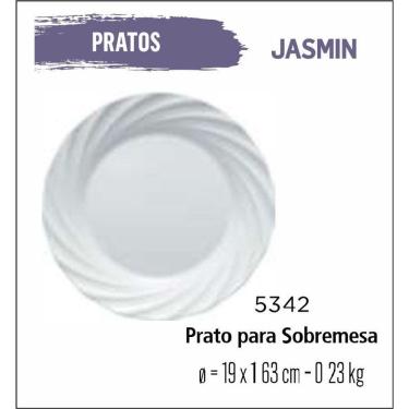 Imagem de Jogo De Prato Jasmin 12 Pratos Sobremesa - Lanche -19Cm Br