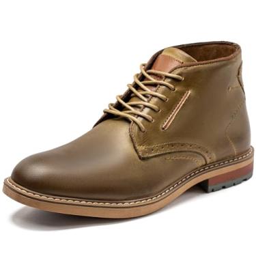 Imagem de Arkbird Botas masculinas Chukka de camurça de couro clássico, moda casual, casual, com cadarço no tornozelo, Kha fosco, 40