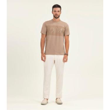 Imagem de Camiseta Masculina Cotton Leve Diametro Marrom, G, Marrom