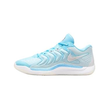 Imagem de Nike Tênis de basquete masculino KD 17, Azul Aquário/Azul Glaciar/Branco/Prata Metálica, 42