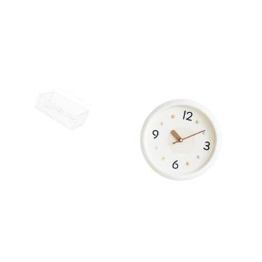 Imagem de Fenteer Relógio de Parede Redondo Silencioso Contemporâneo com Números Grandes para Escritório em Casa, Sala de Estudo, Relógio Decorativo Moderno Pendurado,