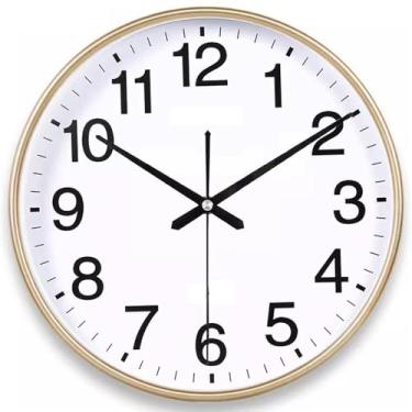 Imagem de Relógio de parede silencioso relógio de parede moderno, quarto sala de estar, escritório, relógio de quartzo simples, relógio eletrônico, adequado para sala de estar, estudo, quarto, escritório. para